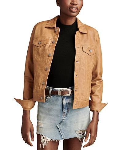 Lucky Brand Leather Trucker Jacket