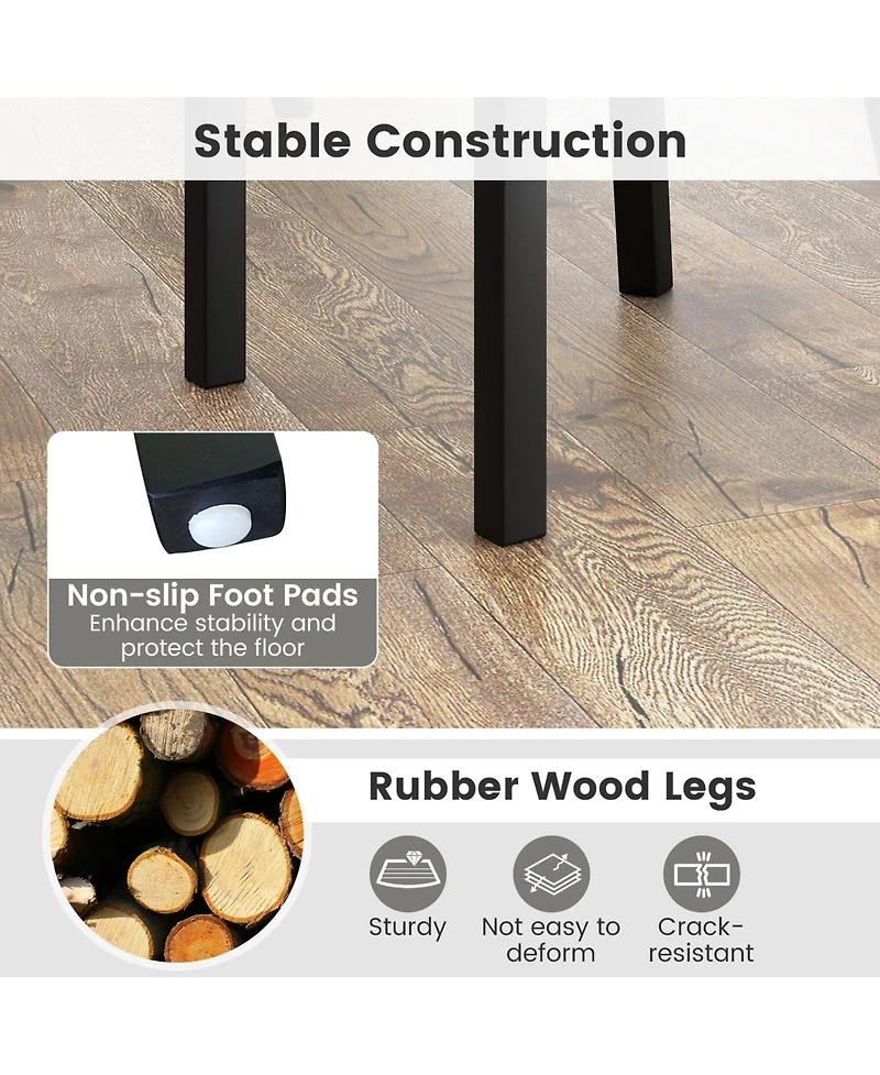 Gouun Upholstered Dining Chairs Set of 2 Tufted Wingback Chairs with Rubber Wood Legs