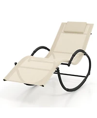 Heavy-Duty Rocking Chair - 350lbs Capacity, Uv-Resistant Fabric & Removable Headrest