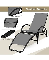 Gouun 2-in-1 Outdoor Rocking Chair with 4-Position Adjustable Backrest for Patio Porch Poolside