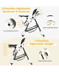 Gouun Boys A-Shaped High Chair with 4 Lockable Wheels