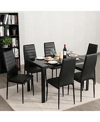 Gouun Set of 2 or 6 High Back Dining Chairs-Set of 6