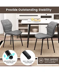 Gouun Dining Chairs Set of 2 with Padded Back Metal Legs and Adjustable Foot Pads