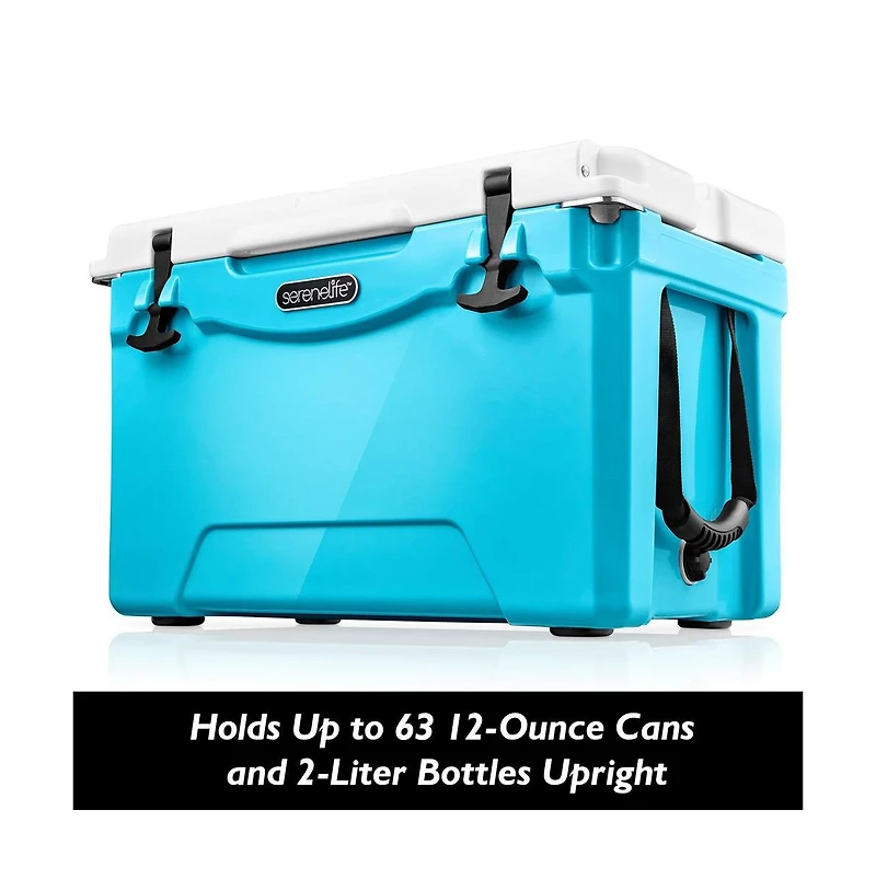 SereneLife 75-Quart Portable Cooler Box, Holds Up to 63 Cans