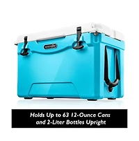 SereneLife 75-Quart Portable Cooler Box, Holds Up to 63 Cans