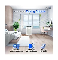 SereneLife Portable Air Conditioner, 12000 Btu, Dehumidifier & Fan Modes