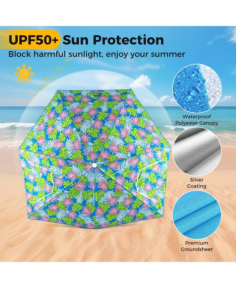Gouun UPF50+ Sun Protection Beach Umbrella Tent with Portable Carrying Bag