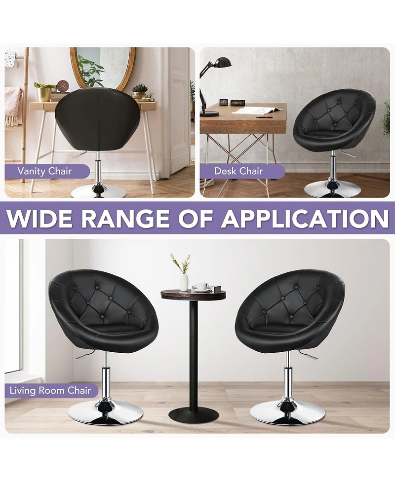 Gouun 1 Piece Adjustable Modern Swivel Round Tufted