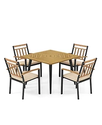 Gouun 5 Pieces Patio Dining Set with Cushions and 1.9 inches Umbrella Hole