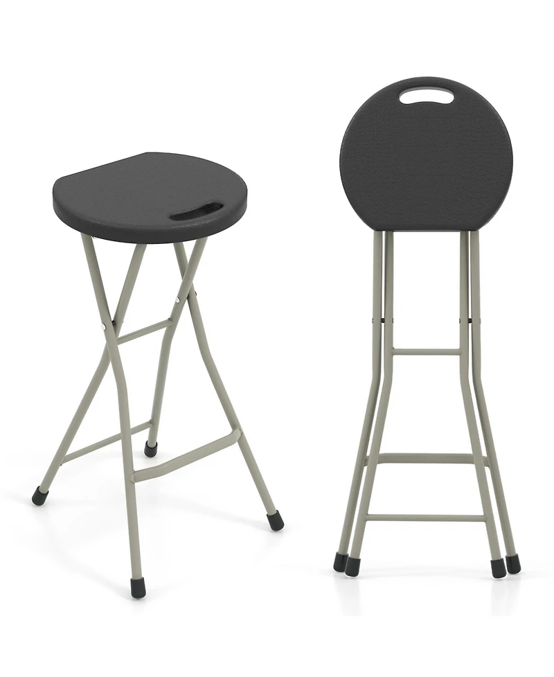 Gouun 28 Inch Portable Folding Stools with 330lbs Limited Sturdy Frame
