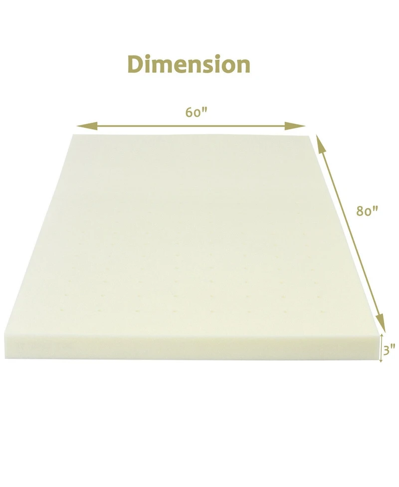 Gouun 3-Inch Bed Mattress Topper Air Cotton for All Night's Comfy Soft Mattress Pad-Queen Size