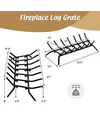 Gouun 31 Inch Fireplace Grate for Outdoor Fire Pit-l