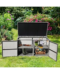Gouun 88 Gallon Garden Patio Rattan Storage Container Box