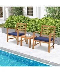 Gouun 3 Pieces Outdoor Furniture Set with Soft Seat Cushions