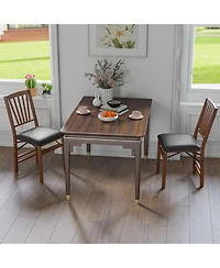 Gouun Set of 2 Folding Chairs with Padded Seat and Rubber Wood Frame