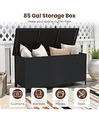 Gouun Indoor Outdoor 85 Gallon Storage Container with Waterproof Liner and Universal Wheels