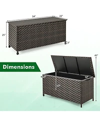 Gouun 85 Gallon Outdoor Storage Box with Removable Liner and Universal Wheels