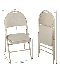 Gouun 6 Pack Folding Chairs Portable Padded Office Kitchen Dining Chairs