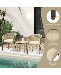 Gouun Patio Chairs Set of 4 with Curved Backrest and Seat Cushion for Patio