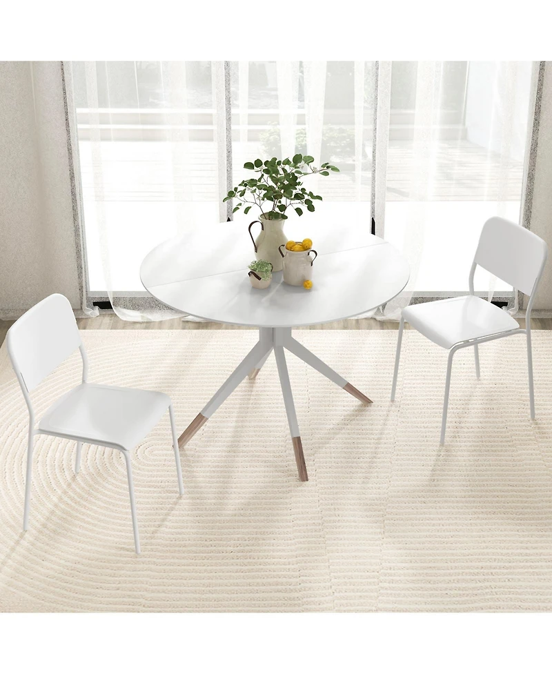 Gouun Modern Dining Chairs Set of 4 with Tilted Backrest and Sturdy Metal Legs