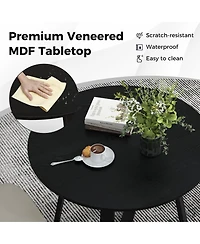 Gouun 36 Inch Mid-Century Round Dining Table with Pedestal Base for Dining Room