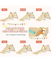 Gouun 3-in-1 Climbing Set Foldable and Adjustable Kids Triangle Set