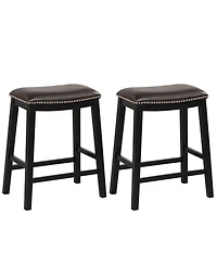 Gouun 26 Inch Counter Height Bar Stool Set of 2 with Upholstered Seat