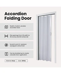Ltl Home Products OAKMT4880HEC Oakmont Wooden Style Vinyl Accordion Door, White