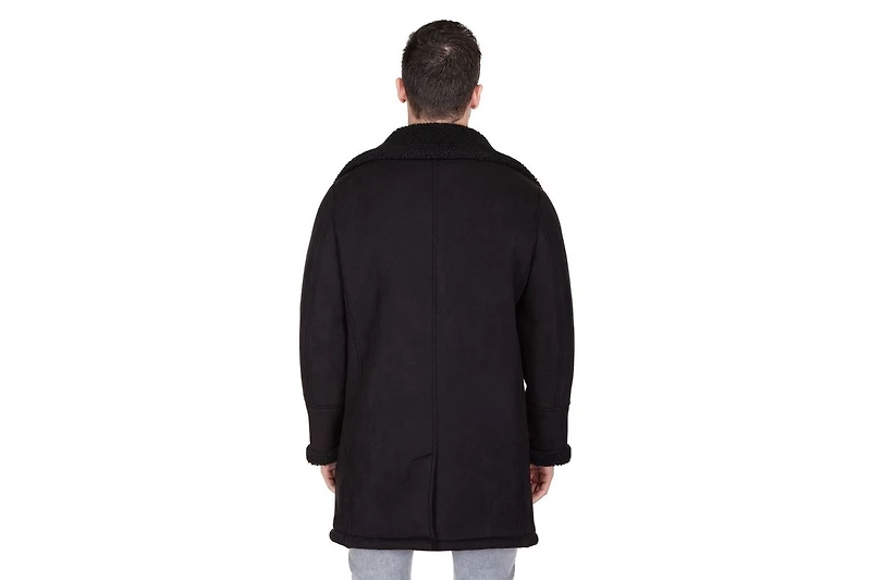 Braveman Men's Faux Shearling Double Breasted Overcoat