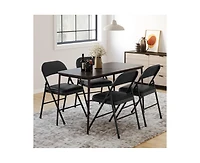 4 Pack Folding Chairs With Padded Cushion and Back, Folding Chairs for Outside, Foldable Chairs With Metal Frame Hold Up to 350 Lbs, Metal Chairs for