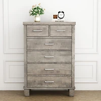 gaomon 6 Drawer Dresser for Bedroom, Modern Chest of Drawers, 31.5 Inch Wide Storage Cabinet with Sturdy Legs, Tall Dresser Storage Tower for Closet B