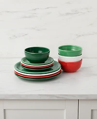 Fiesta Mixed Holiday Bistro Coupe 12 Pc. Dinnerware Set, Service For 4