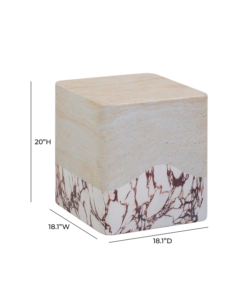 Tov Furniture 18.1" Concrete Indoor and Outdoor Side Table