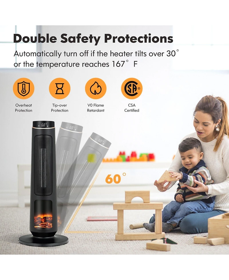 Gouun 1500W Ptc Fast Heating Space Heater for Indoor Use