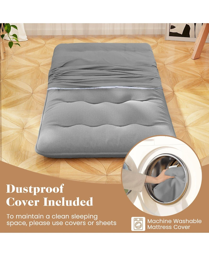 Gouun Futon Mattress with Washable Cover and Carry Bag-Twin Size