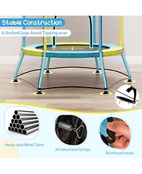 Gouun Mini Trampoline for Kids with Safety Enclosure Net and Foam Handles