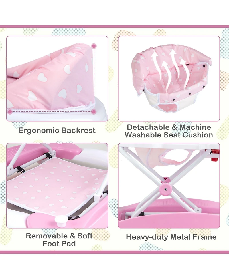 Gouun 6 in 1 Foldable Baby Walker with Adjustable Height