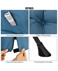 Gouun Modern Polyester Fabric Lazy Chair with Steel Frame and Side Pocket