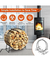 Gouun 40-inch Tubular Steel Firewood Storage Rack
