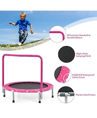 Gouun 36 Inch Kids Trampoline Mini Rebounder with Full Covered Handrail