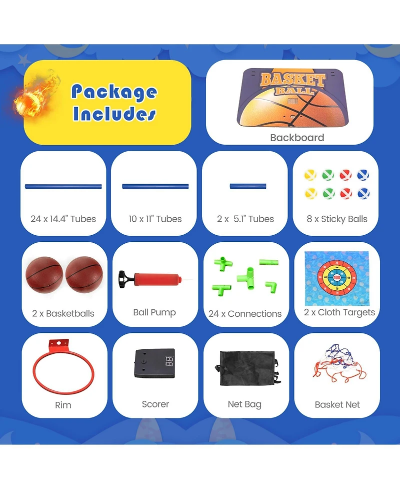 Gouun Kids Basketball Arcade Game with Electronic Scoreboard and Sound Effect