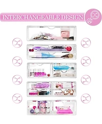 Sorbus 2 Clear Large Stackable Acrylic Drawers - for Organizing Make up, Nail Polish, Hair Accessories, and Beauty Supplies