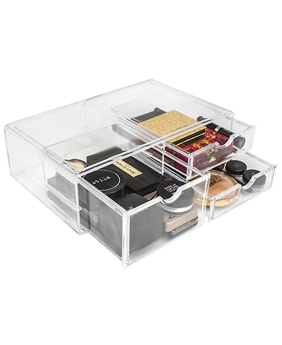 Sorbus 3 Clear Large Stackable Acrylic Drawers - for Organizing Make up, Nail Polish, Hair Accessories, and Beauty Supplies