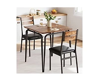 Dining Table for 2, Small Table and Chairs Set of 2, Square Dinette Set for 2, Dinner Table Set, 3 Piece Kitchen & Dining Room Sets for Small Space