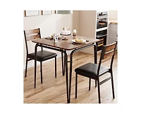 Dining Table for 2, Small Table and Chairs Set of 2, Square Dinette Set for 2, Dinner Table Set, 3 Piece Kitchen & Dining Room Sets for Small Space