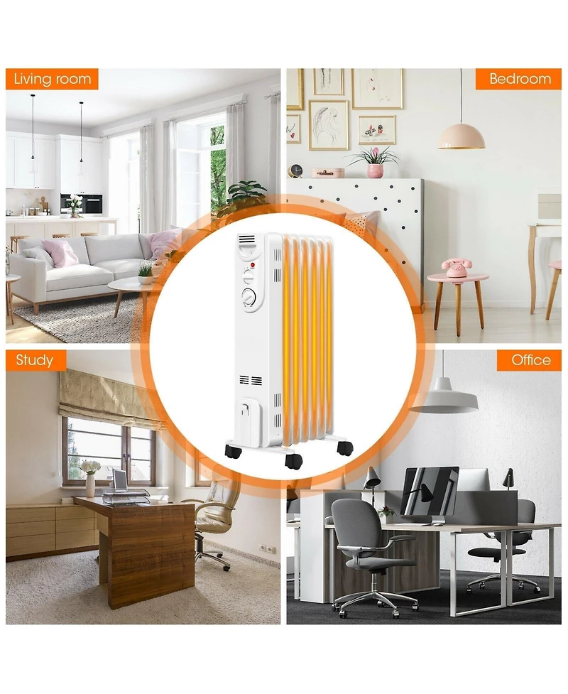 Gouun 1500W Electric Space Heater with 3 Heat Settings and Safe Protection