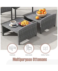 Gouun 5 Pieces Patio Conversation Set with Soft Cushions and Ottomans