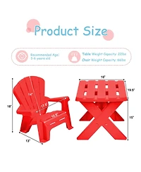 Gouun 3-Piece Plastic Children Play Table Chair Set