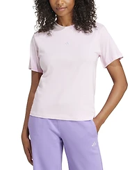 adidas Women's Short-Sleeve Cotton Crewneck Logo T-Shirt