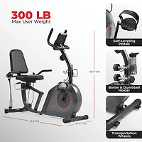 Sunny Health & Fitness Smart Corezy Recumbent Bike + Resistance Bands, 300LB with Free SunnyFit App Via Bluetooth